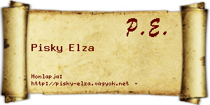 Pisky Elza névjegykártya